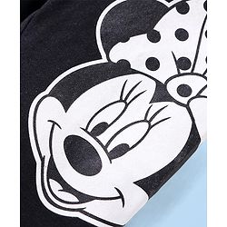 Babyhug Disney Single Jersey Knit Full Sleeves Sweatshirt & Leggings Set with Minnie Mouse Graphics Bow & Badge Detailing - Black & White