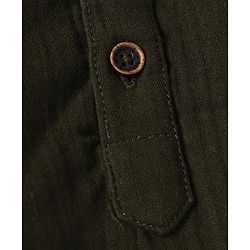 Babyhug Cotton Woven Full Sleeves Hooded Shirt - Olive Green