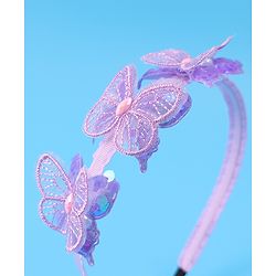 Babyhug Butterfly & Sequin Applique Hair Band - Blue