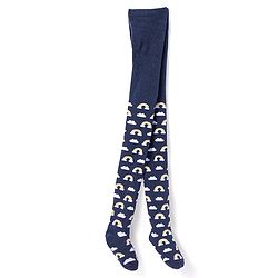 Cute Walk by Babyhug Knit Antibacterial Footed Tights with Rainbow Design - Navy Blue