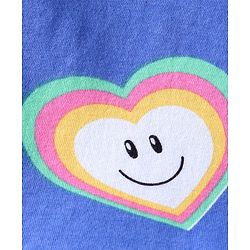 Babyhug Cotton Knit Full Sleeves Night Suit Set with Heart Print - Light Blue