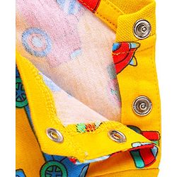 Babyhug Cotton Knit Full Sleeves Night Suit With Vehicles Print - White