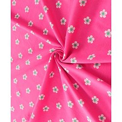 Babyhug Cotton Interlock Floral Print Hooded Wrapper L 75 x B 72.5 cm - Dark Pink
