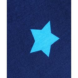 Babyhug Cotton Woven Full Sleeves Night Suit with Star Print - Navy Blue