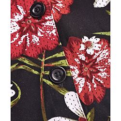 Babyhug Cotton Woven Frock & Full Sleeves Inner Tee With Floral Print - White