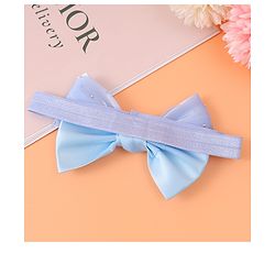 Babyhug Headband and Hair Clips with Bow & Rhinestones Applique Combo Pack - Sky Blue