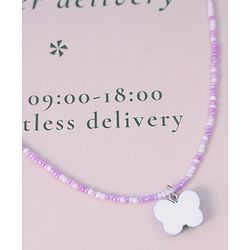 Babyhug Necklace With Butterfly Applique - Purple & White