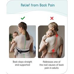Babyhug Snug Rider Multi-function Hip Seat: Soft padded seat, Adjustable fit, Comfortable lumbar support, Secure fastening, and Two-way carrying for babies up to 15 kg Grey