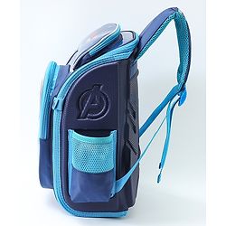 Babyhug School Backpack With Dino Print|1 Main Compartment, 2 Front Pockets, 2 side Bottle Pockets|Water Resistant|Long lasting and Durable Zippers | Comfortable back cushioning | For School, Travel and Outdoors|Blue- 14.5inches