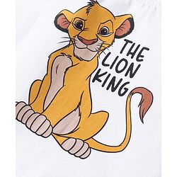Babyhug Disney Single Jersey Knit Full Sleeves Night Suit with The Lion King Graphics - White & Yellow