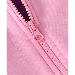 Babyhug Terry Knit Full Sleeveless Cut & Sew Hooded Sweatjacket & Joggers Set with Text Patch - Purple