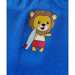Babyhug Cotton Knit Full Length Diaper Leggings With Lion & Nautical Theme Print Pack of 3 - Blue White & Yellow