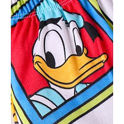 Babyhug Disney Interlock Knit Diaper Leggings with Mickey Mouse Graphics Pack of 3 - Blue Red & Yellow