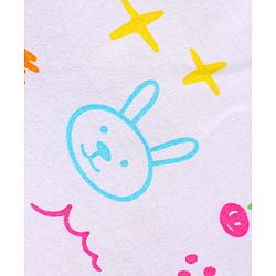 Babyhug 100% Cotton Sleeveless Bunny Printed Sando & Shorts Set - Yellow & White