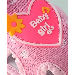 Cute Walk by Babyhug Sandals with Heart Applique & Velcro Closure - Pink