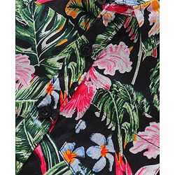 Babyhug Cotton Woven Half Sleeves Floral Printed Shirt & Denim Shorts Set - Black