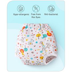 Babyhug 100% Cotton Padded Underwear Training Diapers Animals Print Pack of 3 Size 1 - Multicolor