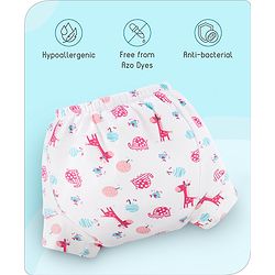 Babyhug 100% Cotton Padded Underwear Training Diapers Animals Print Pack of 3 Size 1 - Multicolor