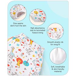 Babyhug 100% Cotton Padded Underwear Training Diapers Animals Print Pack of 3 Size 1 - Multicolor