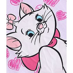 Babyhug Disney Single Jersey Knit Full Sleeve Night Suit With Front & Back Marie Graphic - White & Pink