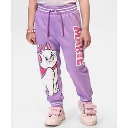 Babyhug Disney Terry Knit Ankle Length Lounge Pants With Marie Graphic - Lavender
