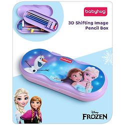 Babyhug Disney Frozen 3D Pencil Box|School Supplies Stationery Organiser|Birthday Return Gift for Kids- Lavender