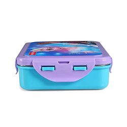 Babyhug Disney Frozen 3D Stainless Steel Lunch box with inner container,700ml & 100ml, Airtight Lunch for School Kids|BPA Free|100% Food Grade|Dishwasher Safe|Reusable|Recyclable- Lavender