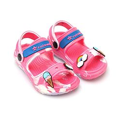 Cute Walk by Babyhug Clogs with Backsrtap Ice Cream & Rainbow Applique - Pink