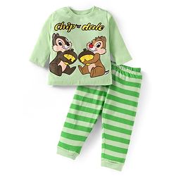 Babyhug Disney Single Jersey Knit Full Sleeves Night Suit With Mickey Mouse Graphics - Red main image 0