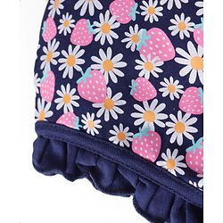 Babyhug Interlock Knit Bonnet Bonnet Caps with Floral Print & Polka Dots Pack of 2 - Pink & Navy Blue