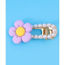 Babyhug Hair Pins & Clips Free Size with Floral Applique Pack of 4 - Lilac