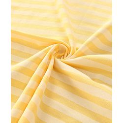 Babyhug Cotton Knit Hooded Wrapper with Crocodile Print & Stripes L 76 x B 76 cm - Yellow