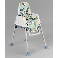 Babyhug Comfy 3 in 1 High Chair with Printed Cushion-Blue