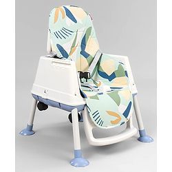 Babyhug Comfy 3 in 1 High Chair with Printed Cushion-Blue