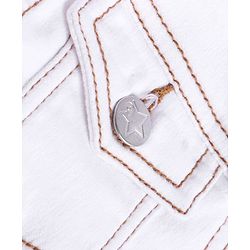 Babyhug Full Sleeves Front Open Denim Washed Jacket with Pockets - White