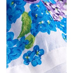 Babyhug Cotton Knit Half Puffed Sleeves Shrug & Floral Printed Frock - Blue & White