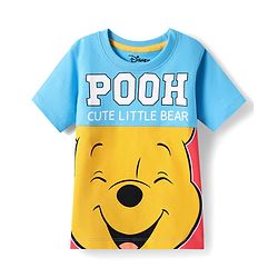 Babyhug Marvel Single Jersey Half Sleeves T-Shirt With Winnie The Pooh Graphics - Light Blue