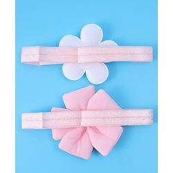 Babyhug Free Size Headbands With Floral Applique Pack of 2 - Pink
