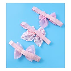 Babyhug Headbands with Bow Applique Free Size Pack of 3 - Pink