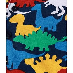 Babyhug Cotton Knit Full Sleeves Night Suit with Aeroplane Print - Navy Blue