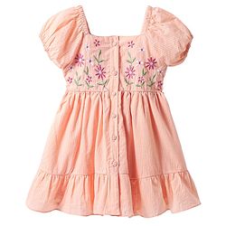 Babyhug Cotton Woven Frock with Full Sleeves Inner Tee Floral Print & Embroidery - Red & White main image 0