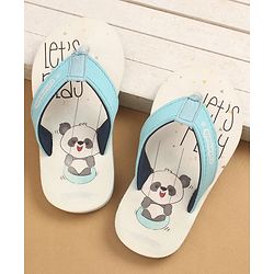 Cute Walk by Babyhug Flip Flops with Panda Print - Blue