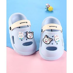 Cute Walk by Babyhug Clogs With Back Strap Kitty & Bunny Appliqulue - Light Blue