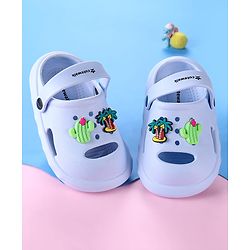 Cute Walk by Babyhug Clogs with Cactus Applique - Light Blue