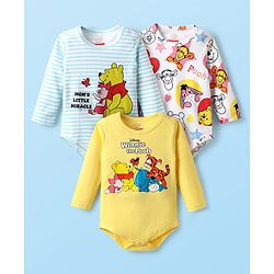 Babyhug Disney Cotton Knit Full Sleeves Onesies with Winnie The Pooh ...