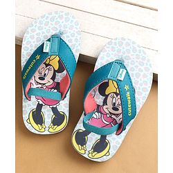 Cute Walk by Babyhug Flip Flops with Back Strap Closure Minnie Mouse Print - Blue
