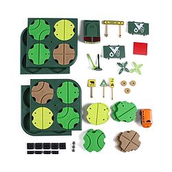 Babyhug Premium DIY Jungle Maze Track Set With 41 Pieces Interactive | Customizable | Jungle Maze Game - Green