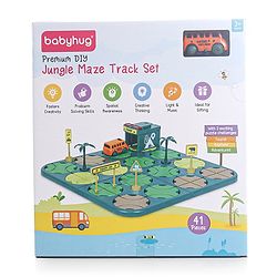 Babyhug Premium DIY Jungle Maze Track Set With 41 Pieces Interactive | Customizable | Jungle Maze Game - Green