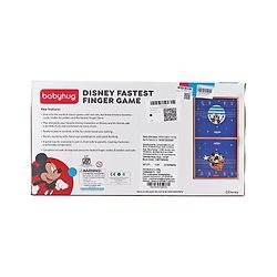 Babyhug Disney Mickey & Friends Theme 3 in 1 Fastest Finger Game |Improves Hand eye Co-ordination| Learning and Educational Toy| Family Board Game with Sling Puck Board,Ludo Snake & Ladder|Indoor Toys & Games for Kids.