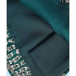 Babyhug Woven Full Sleeves Foil Printed Kurta Pajama Set - Dark Green